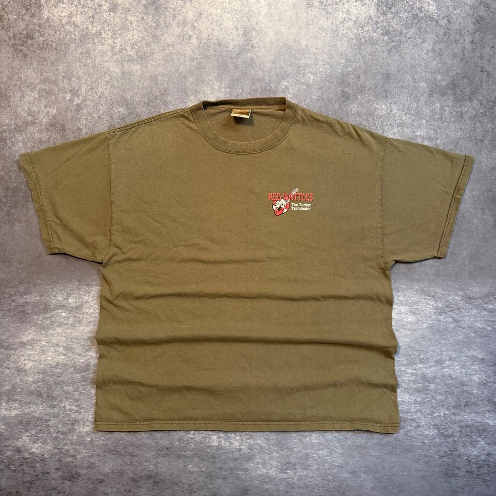 Legendary Whitetails Red Wattles Turkey Hunting Shirt Mens XL Green Graphic Tee
